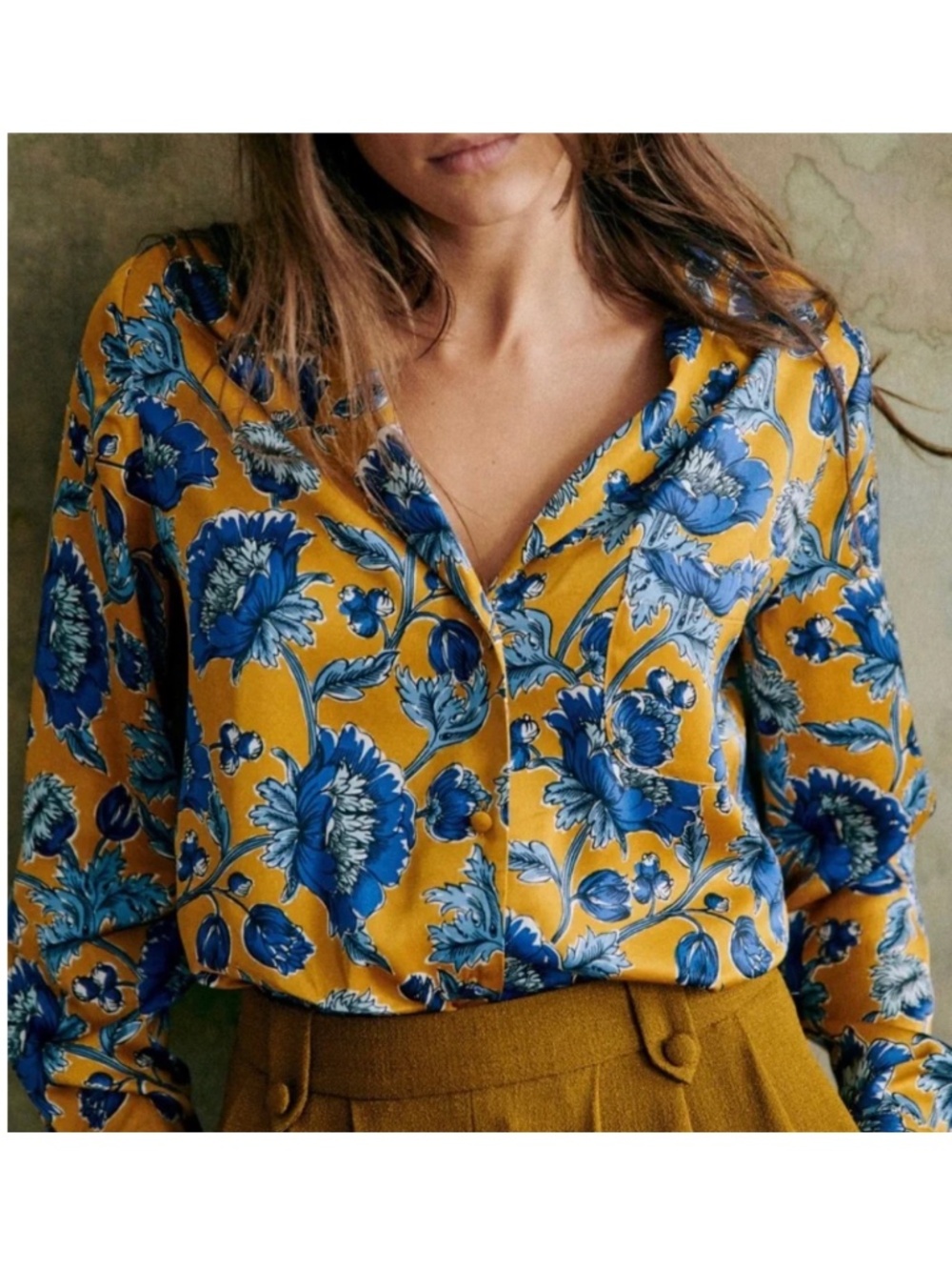 Sézane X Inoui Editions Florence Shirt Fortune Ocre